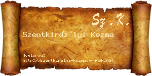 Szentkirályi Kozma névjegykártya